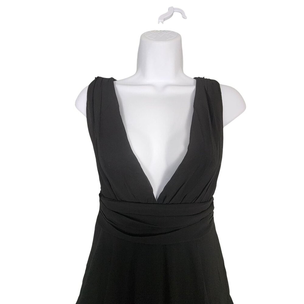 Lulus Amazing Evening Black Tiered Maxi Dress V-Neck Sleeveless Medium Elegant - Picture 3 of 10